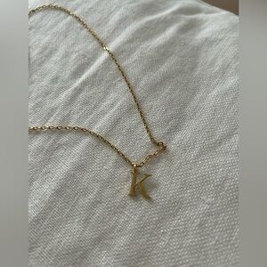 J. Crew Gold K Initial Necklace